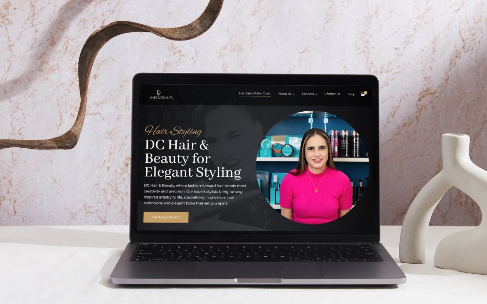 Hair Salon Website Desktop View – Palm Coast