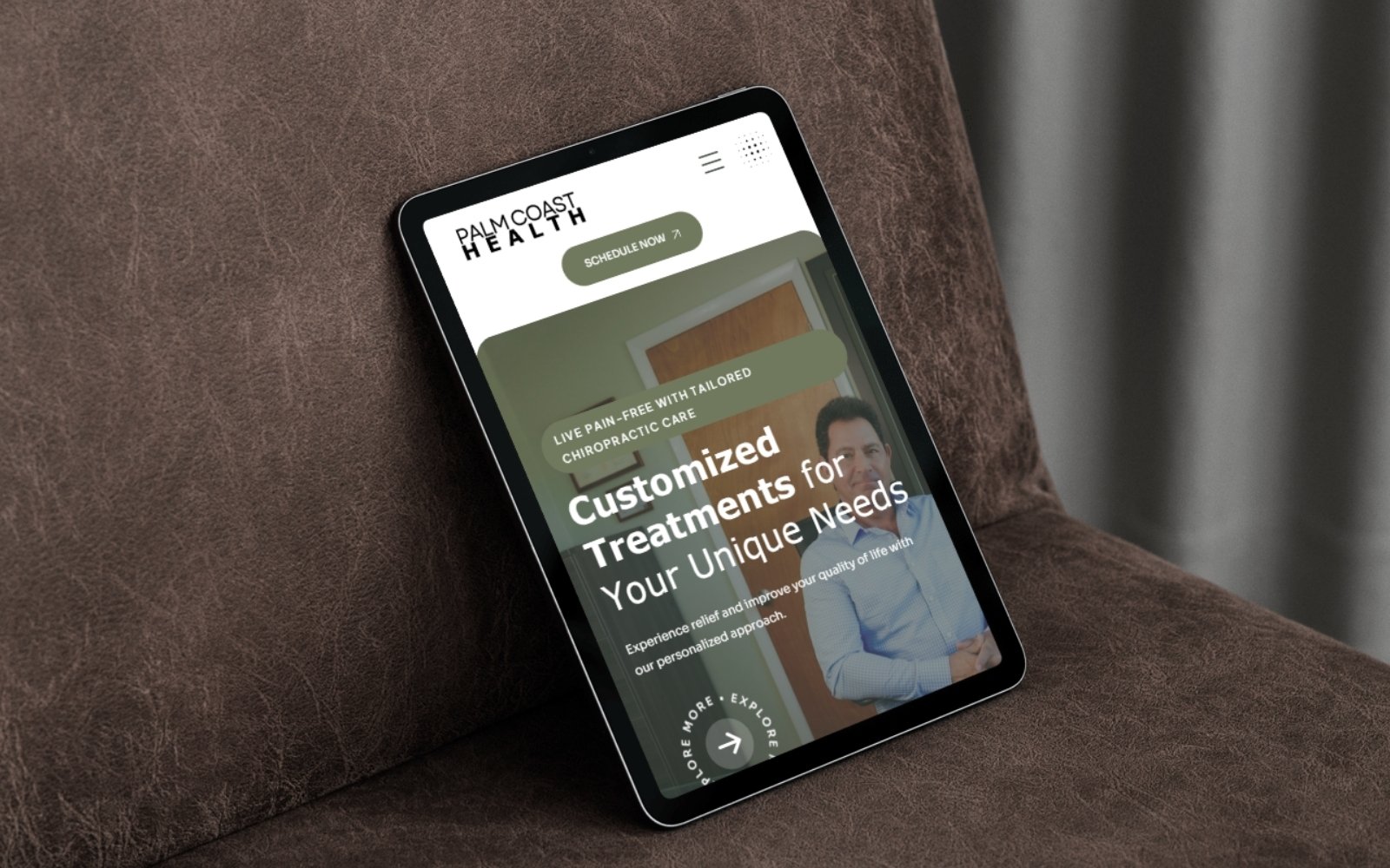 Health & Wellness Website on Tablet – Palm Coast